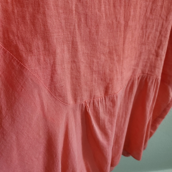 Vivian Shyu Dress Womens Medium Pink Linen Lagenlook Asymmetrical Modern Minimal - Picture 7 of 13